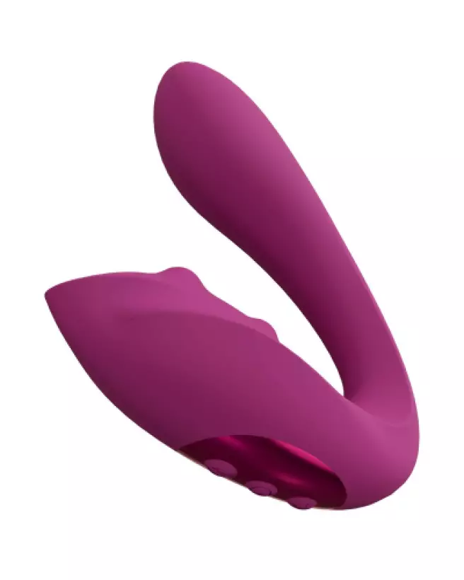 Yuki Dual Motor G-Spot Vibrator Pink by VIVE - Sextoy pour Couples avec Perles Massantes-1
