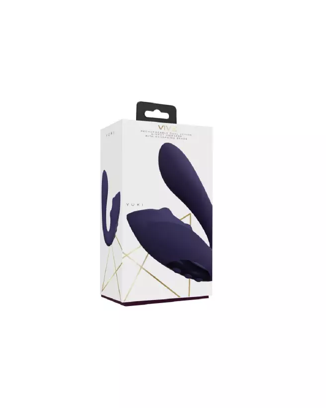 Yuki Dual Motor G-Spot Vibrator with Massaging Beads by VIVE Shots in Purple for Couples-2