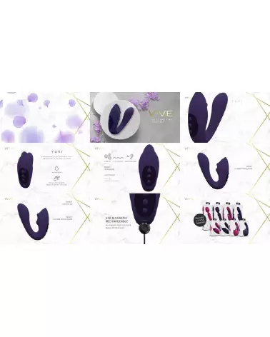 Yuki Dual Motor G-Spot Vibrator with Massaging Beads by VIVE Shots in Purple for Couples-6