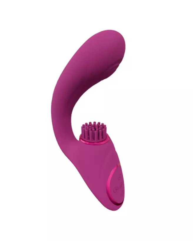 Image du Vibrateur Point G Gen triple moteur en rose, avec ondes pulsées et bristles vibrantes de VIVE by Shots-1