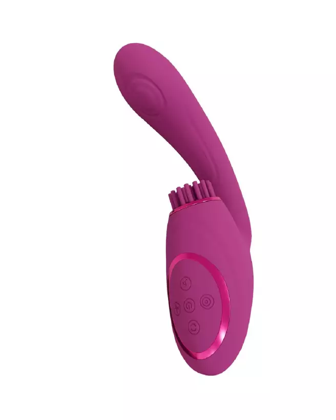 Image du Vibrateur Point G Gen triple moteur en rose, avec ondes pulsées et bristles vibrantes de VIVE by Shots-5