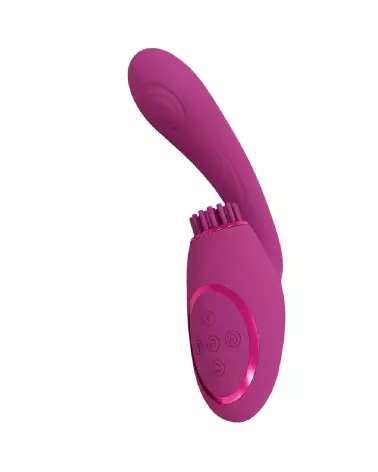 Image du Vibrateur Point G Gen triple moteur en rose, avec ondes pulsées et bristles vibrantes de VIVE by Shots-5