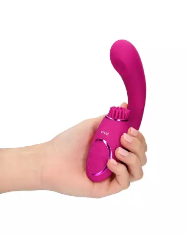 Image du Vibrateur Point G Gen triple moteur en rose, avec ondes pulsées et bristles vibrantes de VIVE by Shots-7