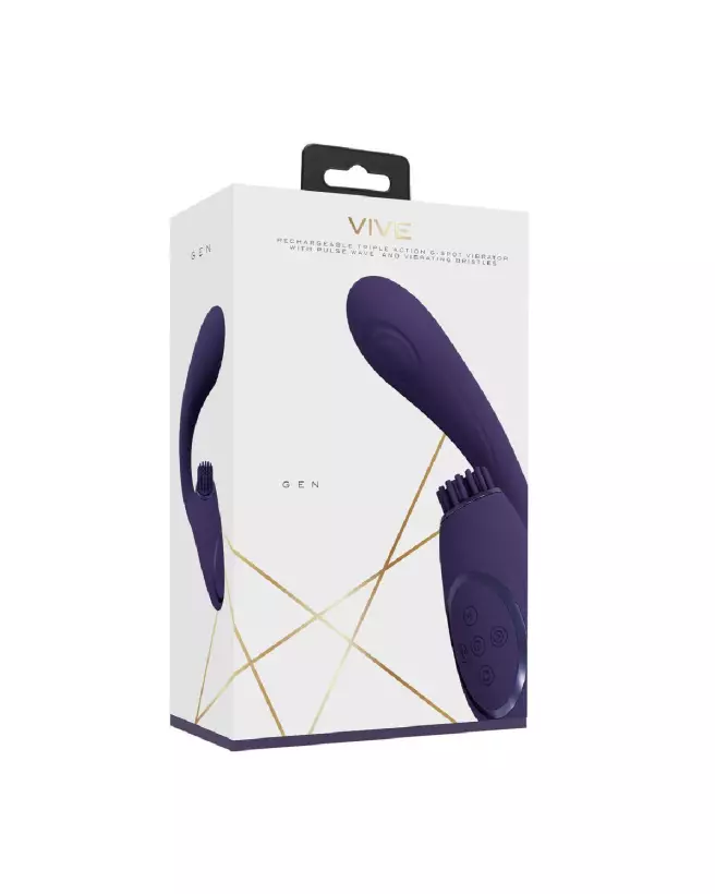Image du Vibromasseur Point G VIVE by Shots avec Triple Moteur, Ondes Pulsées et Bristles Vibrants - Couleur Violet-2