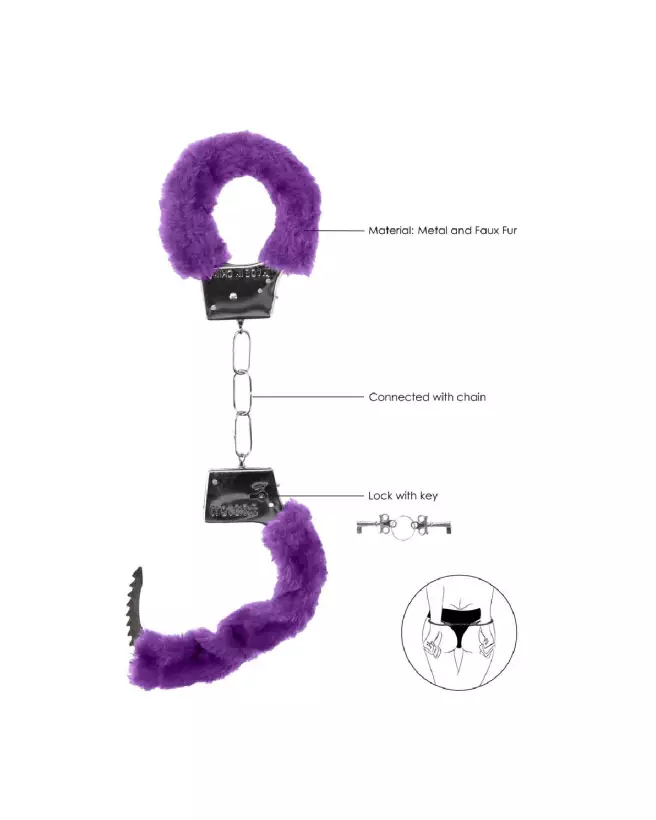 Menottes en fourrure pour débutants Ouch! by Shots, idéales pour bondage doux-6