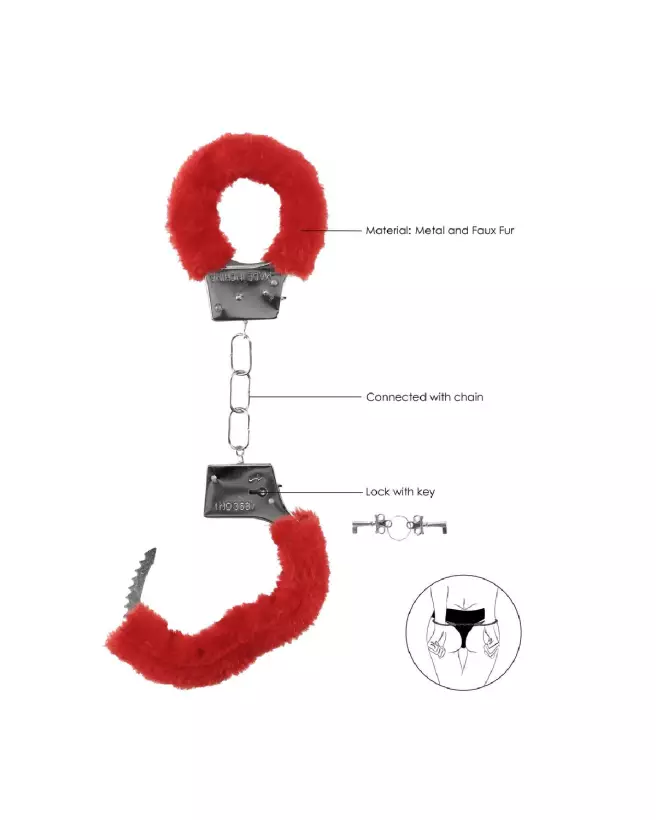 Menottes fourrure pour débutants Ouch! by Shots, accessoire bondage doux et sécurisé-6