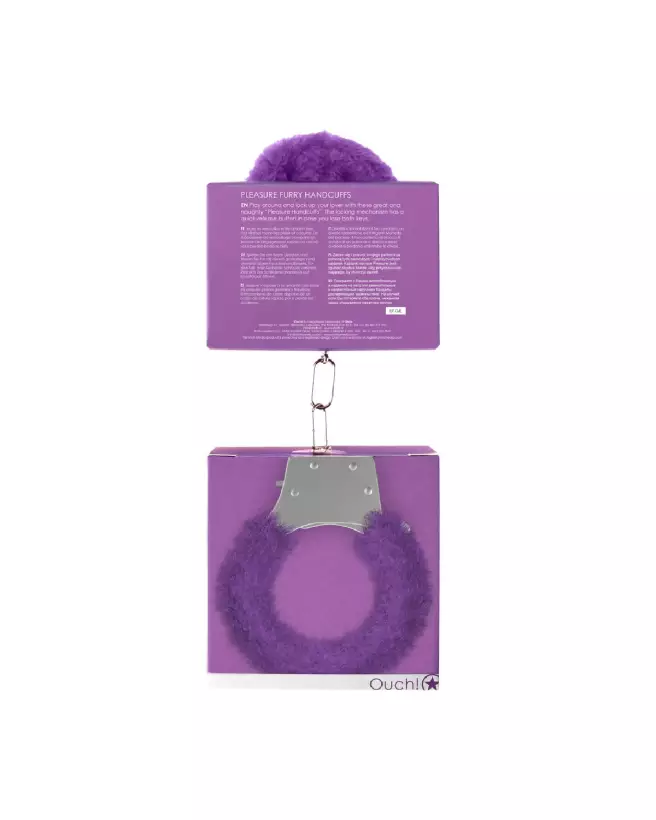 Menottes Fourrées Pleasure Handcuffs Furry par Ouch! Shots pour jeux de bondage-3