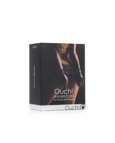 Menottes en cuir Ouch! by Shots pour jeux BDSM, robustes et ajustables-2