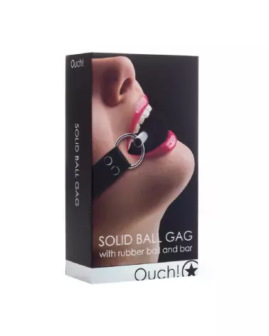 Image de Baillon Boule Solid Ball Gag par Ouch! Shots, accessoire BDSM ajustable et confortable-2