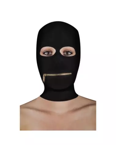Masque Extreme Zipper avec fermeture éclair bouche de Ouch! Shots en noir pour jeux de rôle-1