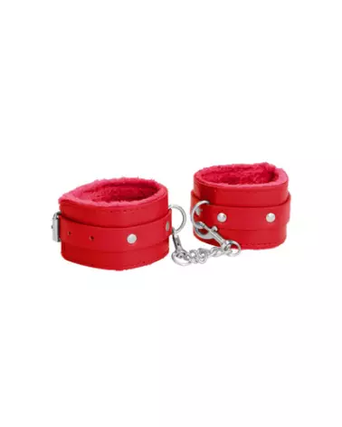 Menottes en cuir plush de haute qualité Ouch! by Shots pour jeux érotiques sécurisés-1
