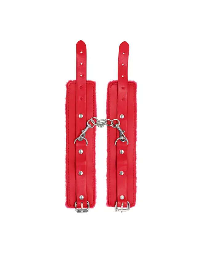 Menottes en cuir plush de haute qualité Ouch! by Shots pour jeux érotiques sécurisés-3