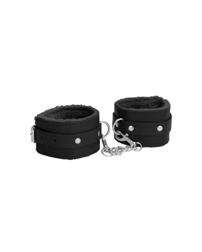 Menottes en cuir Plush pour chevilles de Ouch! by Shots - Confort et sécurité-1