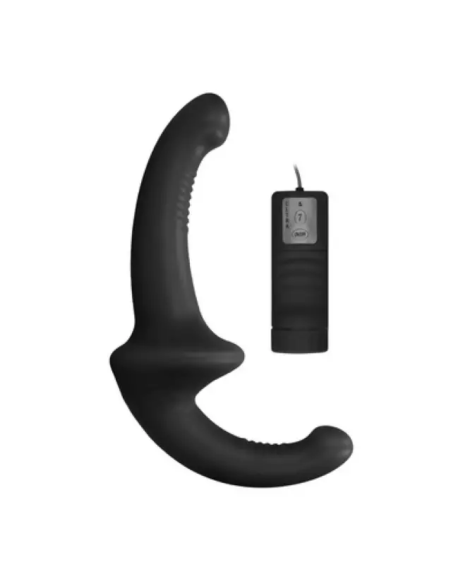 Vibrating Silicone Strapless Strap-On de Ouch! by Shots en action-1