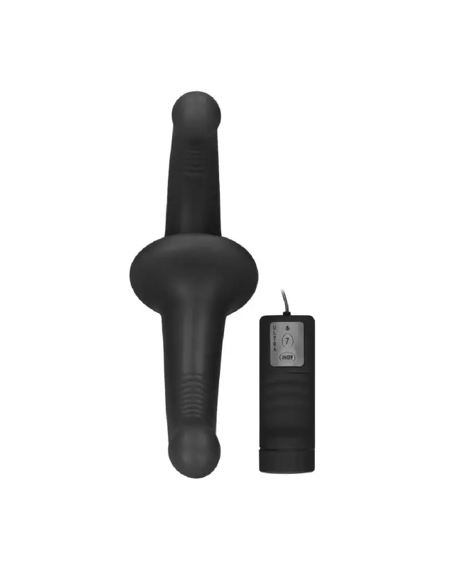 Vibrating Silicone Strapless Strap-On de Ouch! by Shots en action-4