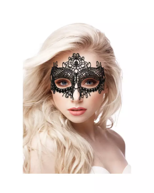 Masque en dentelle noire Queen de la marque Ouch! by Shots pour jeux érotiques et soirées intimes-1