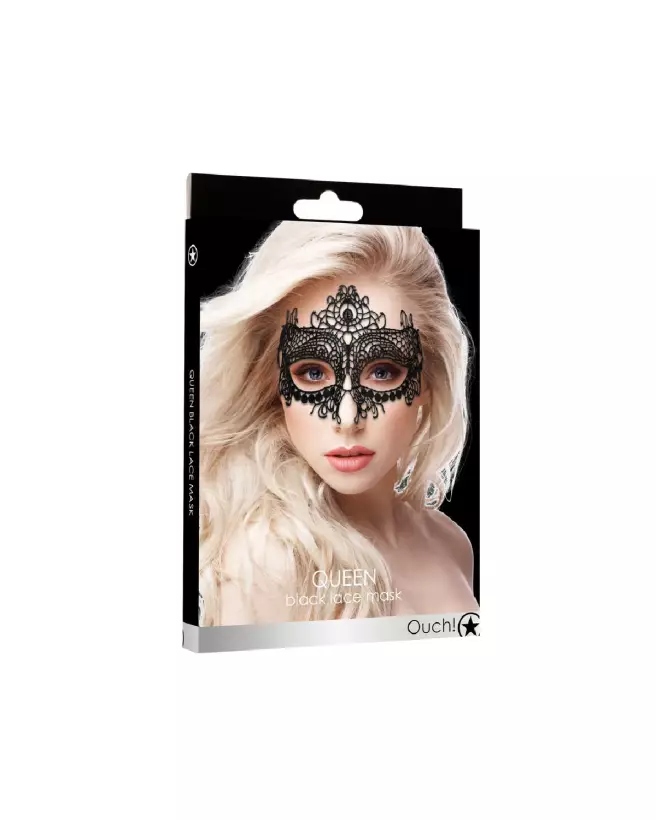 Masque en dentelle noire Queen de la marque Ouch! by Shots pour jeux érotiques et soirées intimes-2