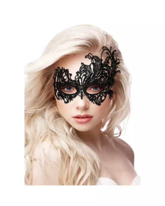 Masque en dentelle noire Royal de Ouch! by Shots pour séduction et jeux érotiques-1