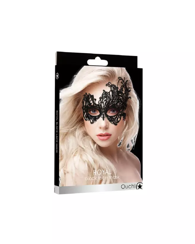 Masque en dentelle noire Royal de Ouch! by Shots pour séduction et jeux érotiques-2