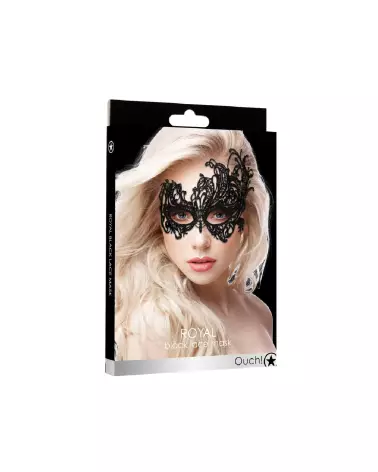 Masque en dentelle noire Royal de Ouch! by Shots pour séduction et jeux érotiques-2