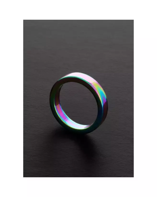 Anneau Rainbow Flat C-Ring en métal par Steel by Shots, dimensions 0.3 x 1.8 / 8 x 45 mm-1