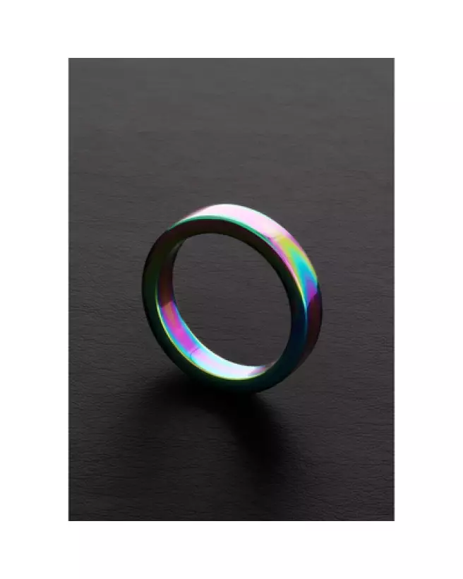 Image du Rainbow Flat C-Ring en acier multicolore par Steel by Shots, dimensions 0.3 x 2 / 8 x 50 mm-1
