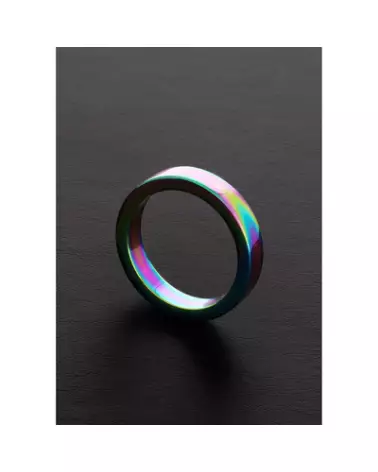 Image du Rainbow Flat C-Ring en acier multicolore par Steel by Shots, dimensions 0.3 x 2 / 8 x 50 mm-1