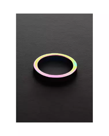 Image du Rainbow Flat C-Ring en acier multicolore par Steel by Shots, dimensions 0.3 x 2 / 8 x 50 mm-3