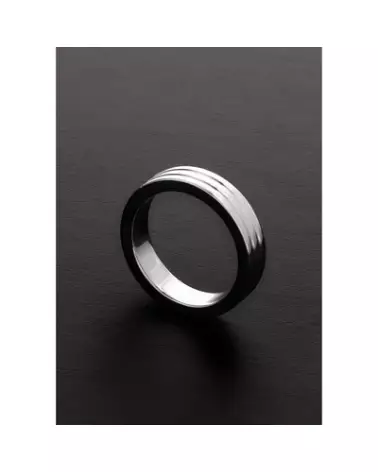 Image de l'anneau Ribbed C-Ring en métal, marque Steel by Shots, dimensions 10x45 mm-1