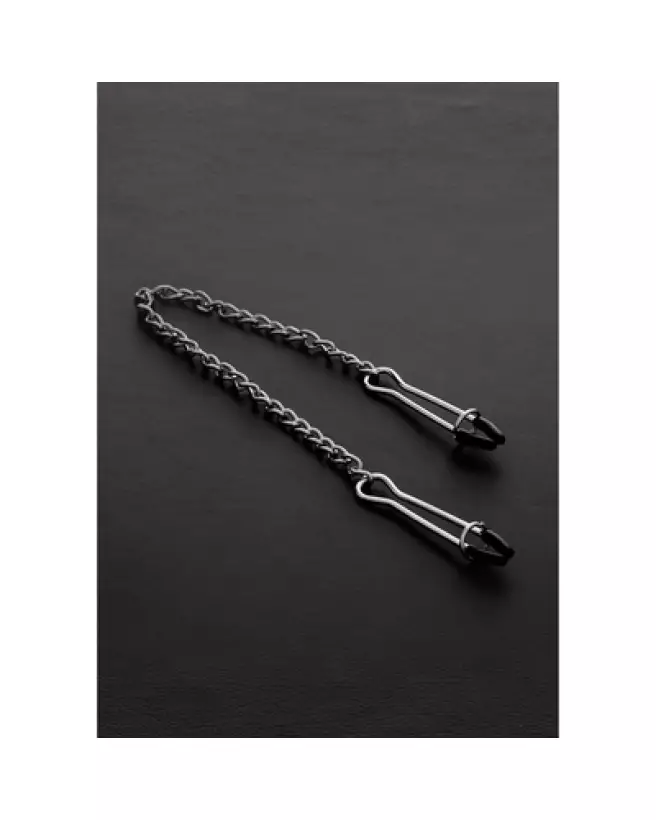 Pinces à tétons Tweezers Nipple Clamp en métal de Steel by Shots pour BDSM-1