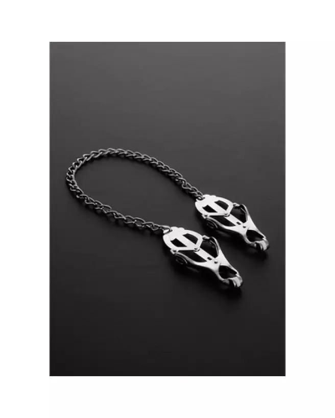 Image des pinces à tétons Clover en métal de Steel by Shots, accessoire BDSM élégant-1