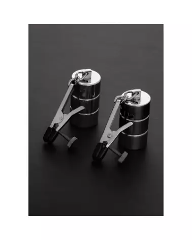 Clamps à tétons ajustables Steel by Shots avec poids modulables-1