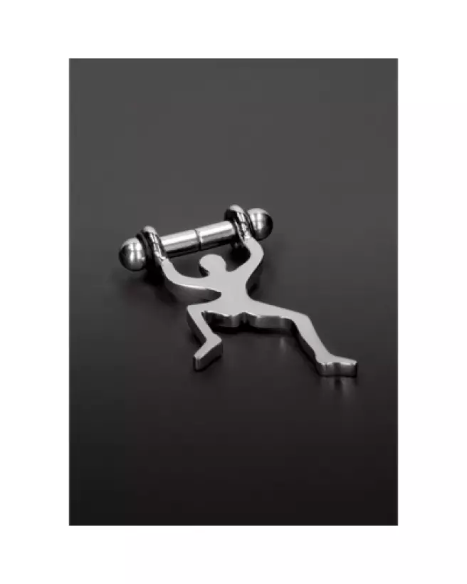 Climbing Man Magnetic Nipple Clamps en métal par Steel by Shots, accessoires BDSM ajustables-1