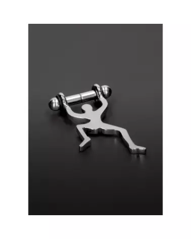 Climbing Man Magnetic Nipple Clamps en métal par Steel by Shots, accessoires BDSM ajustables-1