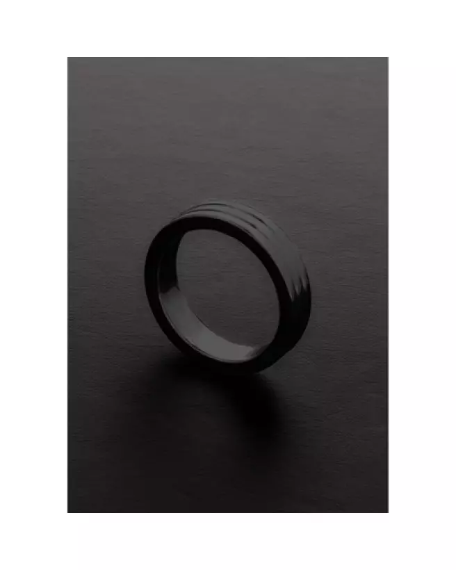 Gold Ribbed C-Ring en métal doré 10 x 40 mm par Steel by Shots-1