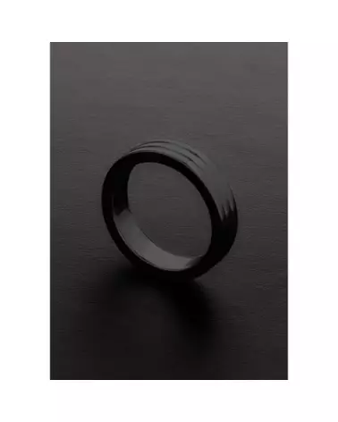 Image de l'anneau C en métal doré ribbed de Steel by Shots-1