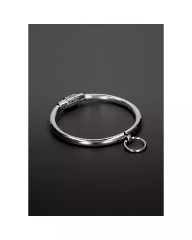 Steel by Shots Small Metal Collar with Combination Lock Secure and Adjustable-1