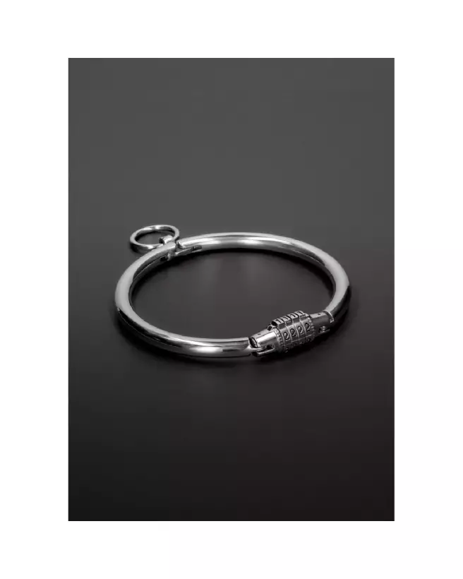 Steel by Shots Small Metal Collar with Combination Lock Secure and Adjustable-2