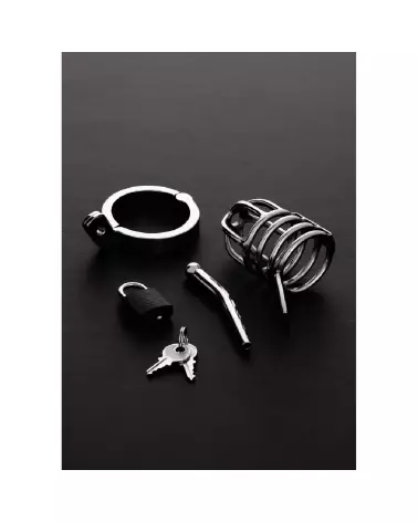 Image Cage de Chasteté Attica Steel by Shots en acier inoxydable 45mm-3