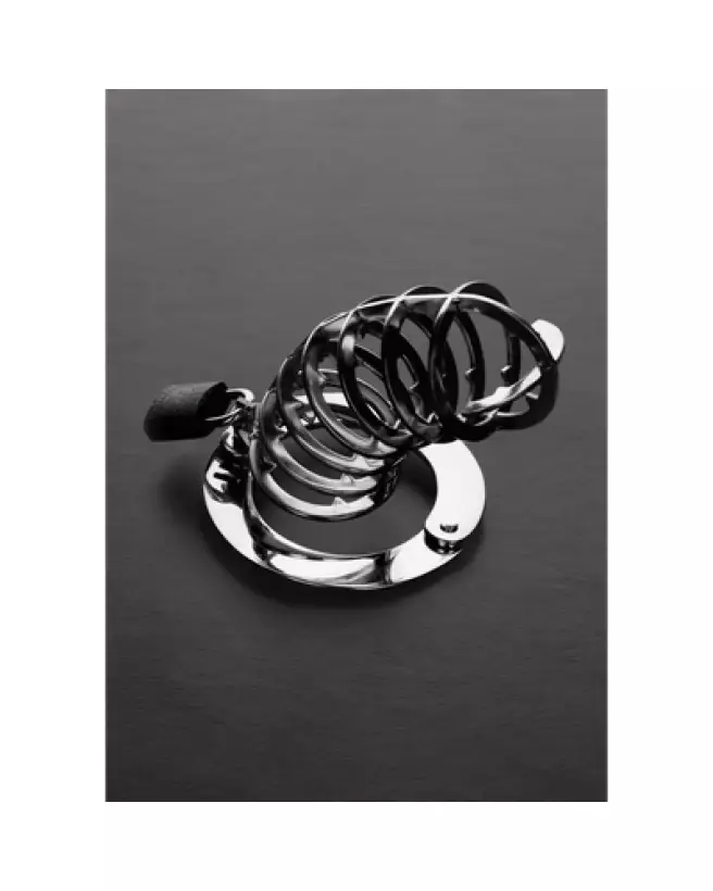 Cage de chasteté The Spiked de Steel by Shots en acier inoxydable pour BDSM-1