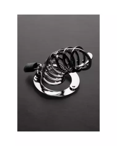 Cage de chasteté The Spiked de Steel by Shots en acier inoxydable pour BDSM-1