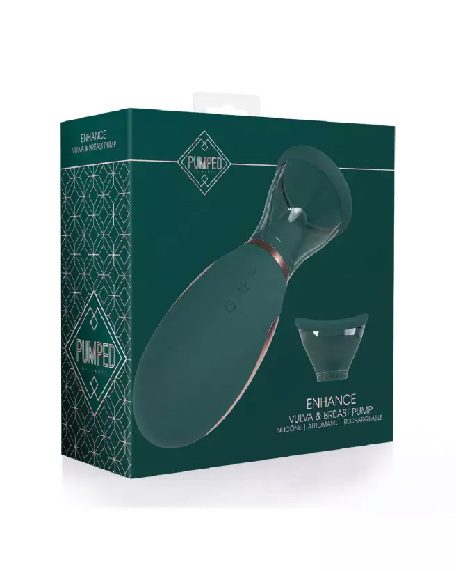 Image de la Pompe Rechargeable Enhance pour Vulva et Seins - Forest Green de Pumped by Shots-2