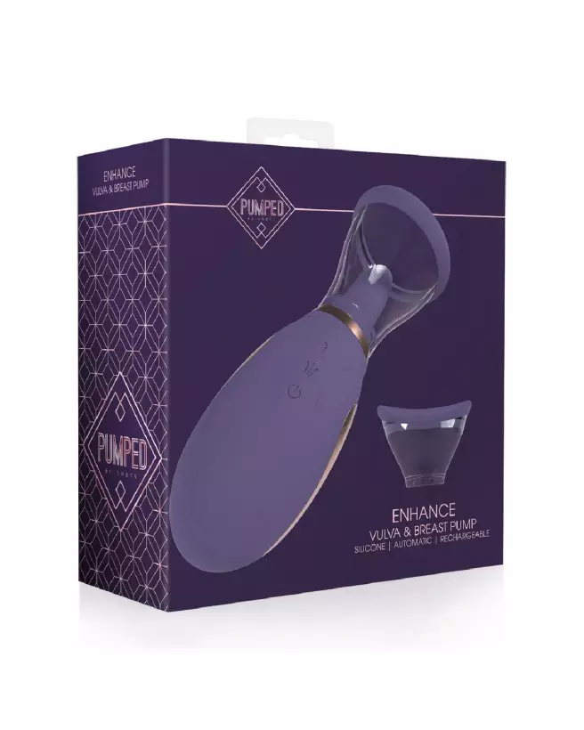 Pompe Rechargeable Enhance Purple de Pumped by Shots pour Vulve et Seins-2
