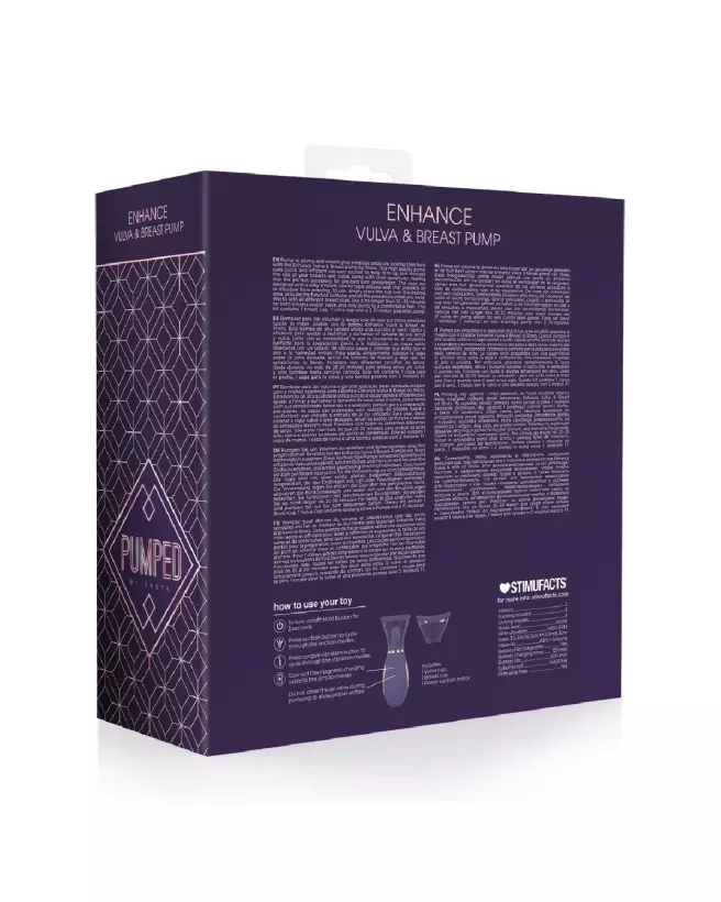 Pompe Rechargeable Enhance Purple de Pumped by Shots pour Vulve et Seins-3