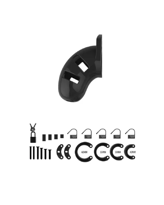Image de la Cage de Chasteté ManCage Model 13 en acier sécurisé, taille 2.5 / 6.5 cm-4