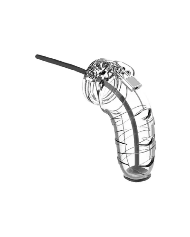 Image de la Cage de Chasteté Model 17 ManCage avec sondage urétral en acier inoxydable-1