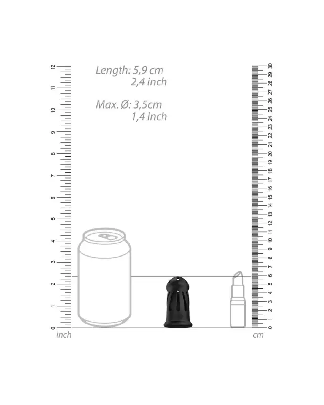 Image de la cage de chasteté ManCage Model 27 en silicone noir-7