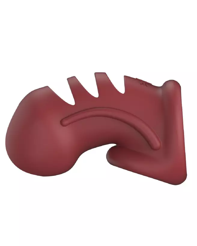 Model 28 Cage de Chasteté en Silicone Ultra Doux Rouge ManCage by Shots-4