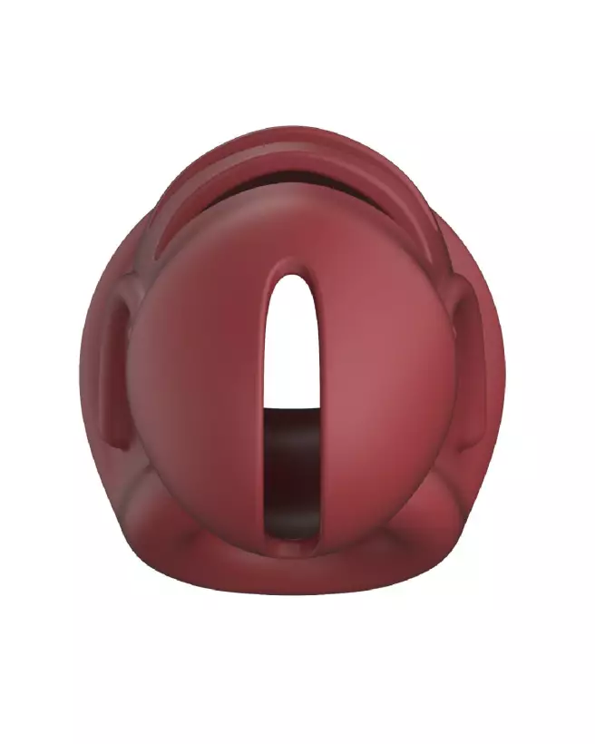 Model 28 Cage de Chasteté en Silicone Ultra Doux Rouge ManCage by Shots-5