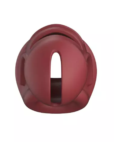 Model 28 Cage de Chasteté en Silicone Ultra Doux Rouge ManCage by Shots-5